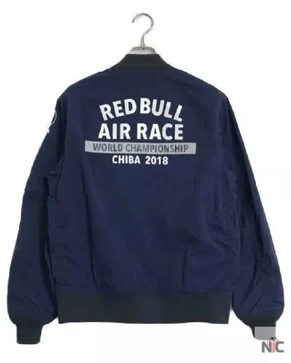 Avirex Custom Ma-1 Red Bull Navy Blue Flight Bomber Jacket Clanton Jacket