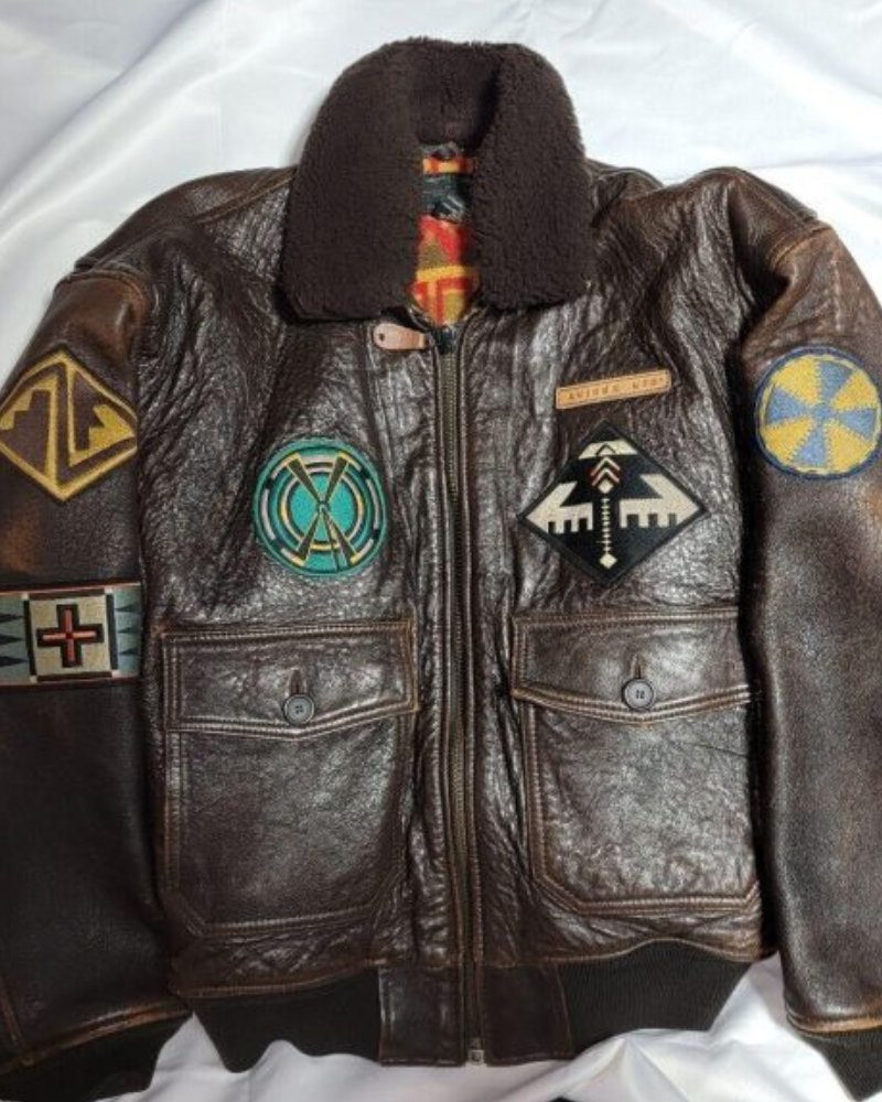 Avirex G-1 Brown Leather Flight Jacket Clanton Jacket