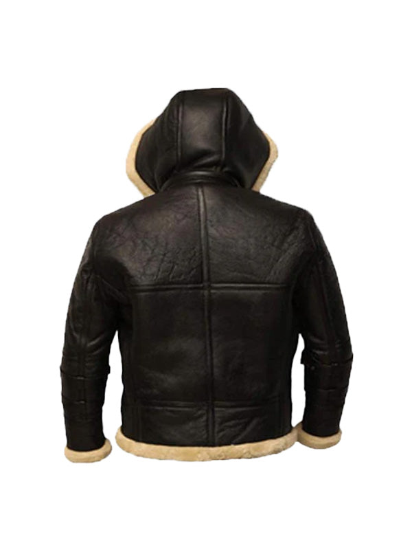 B3 Black Bomber Shearling Leather Jacket – Prime Jackets