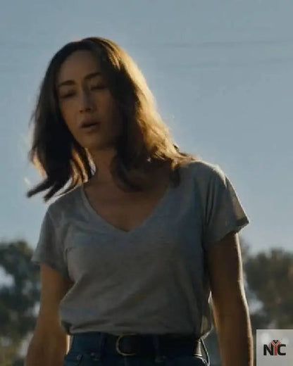 Ballard S01 Maggie Q Grey Shirt Clanton Jacket