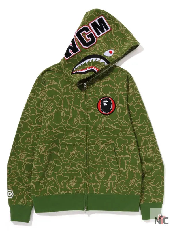 Bape 30th Anniversary Line Camo Shark Full Zip Hoodie Clanton Jacket