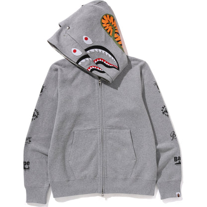 Bape Us Double Shark Full Zip Hoodie Mens - Trendy Layer