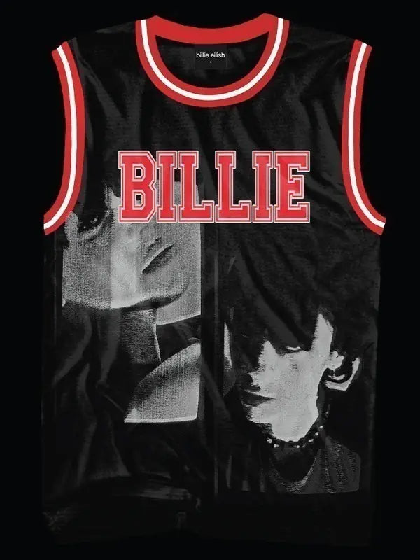 Billie Eilish Red And Black Jersey