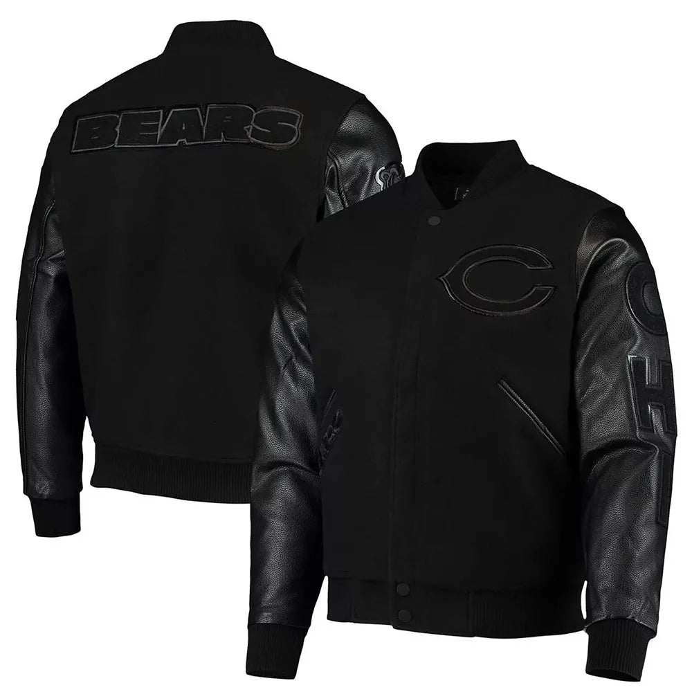 Chicago Bears Logo Varsity Jacket - side view