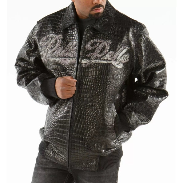 Pelle Pelle Scripted Leather Black Jacket - back view
