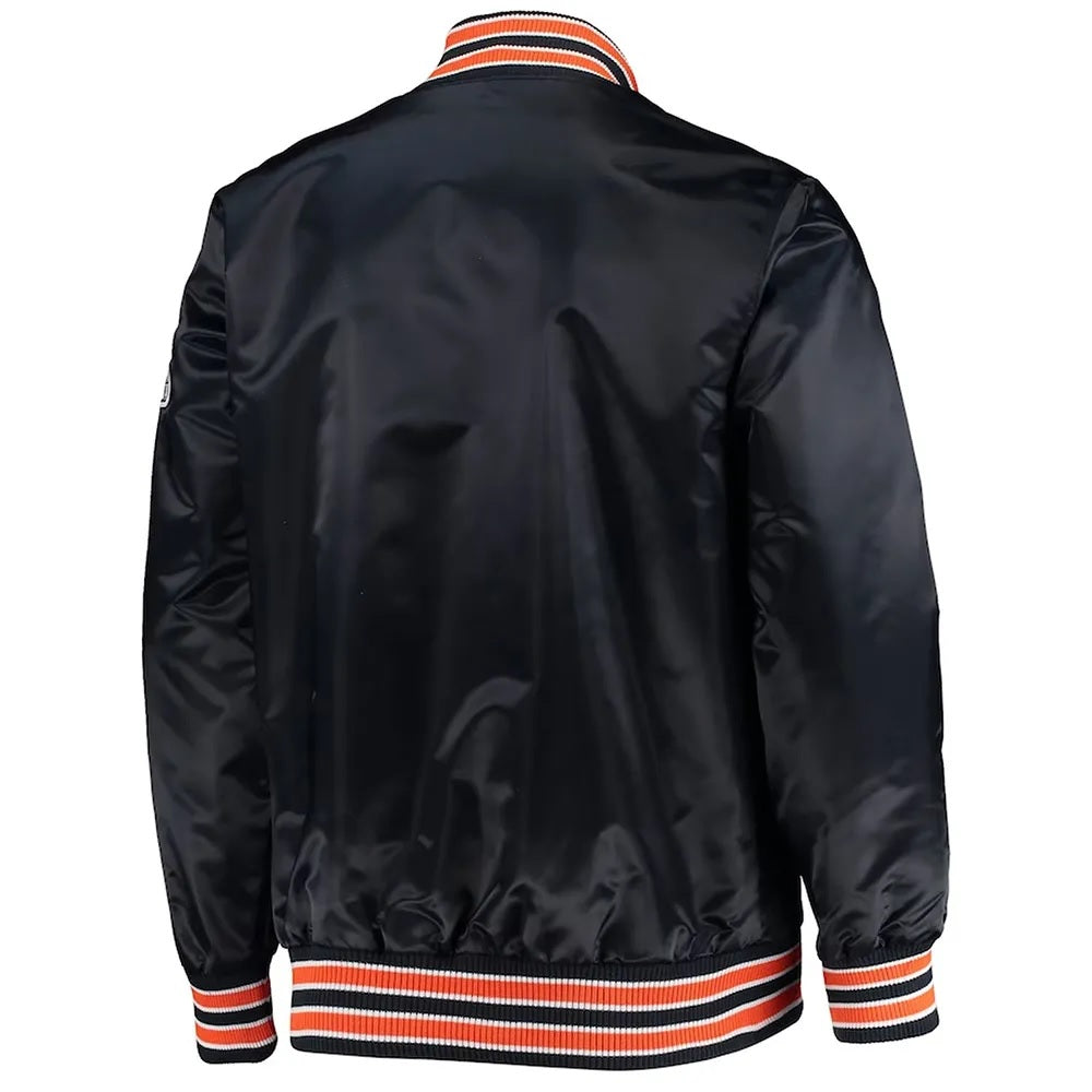 The Diamond Chicago Bears Retro Satin Jacket - detail view