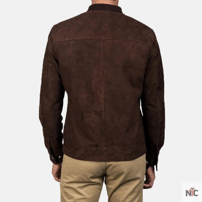 Blain Mocha Suede Bomber Jacket Clanton Jacket