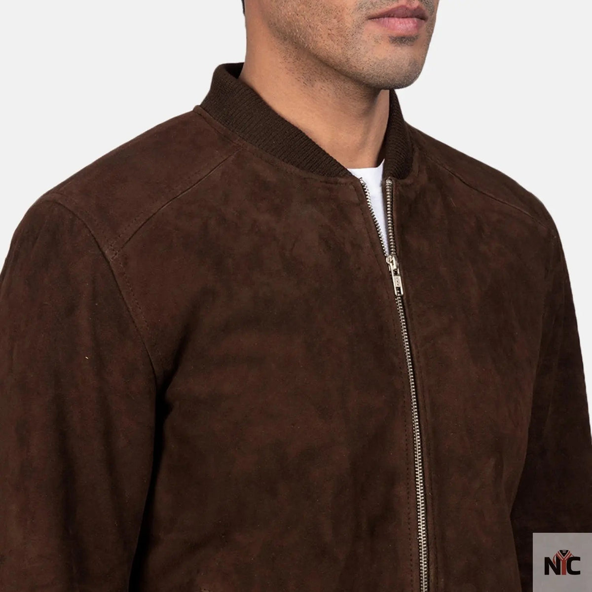 Blain Mocha Suede Bomber Jacket Clanton Jacket