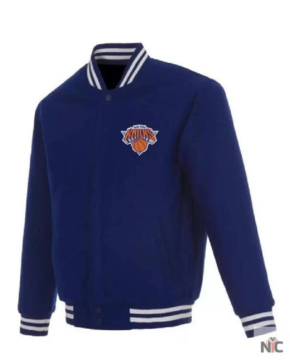 Blue NBA Jeff Hamilton New York Knicks Varsity Jacket Clanton Jacket