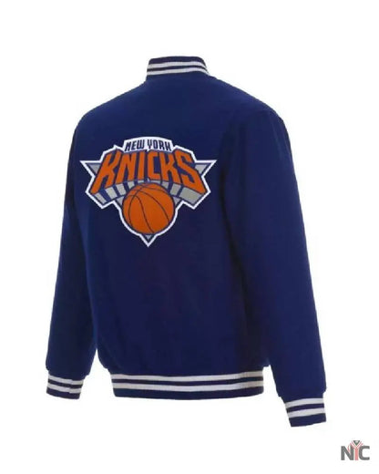 Blue NBA Jeff Hamilton New York Knicks Varsity Jacket Clanton Jacket