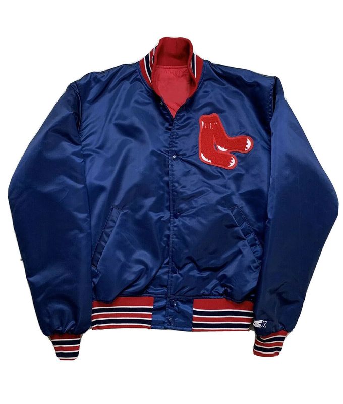 Boston Red Sox Vintage 80s Satin Blue Jacket
