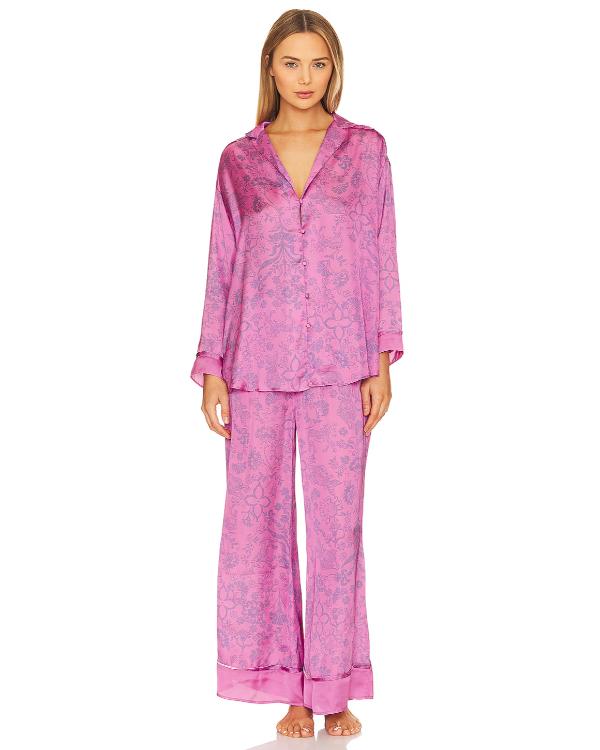 Essence Atkins Reasonable Doubt Season 4 Pink Satin Pajama Set - front view