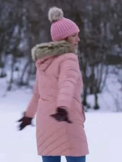 Brittany Snow Christmas with the Campbells Pink Puffer Jacket