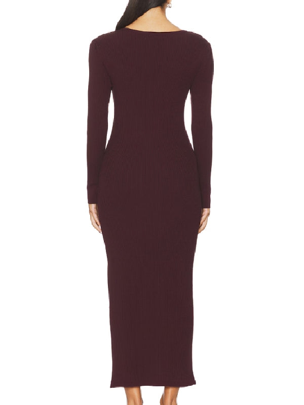 Brooke Logan The Bold and the Beautiful Burgundy Button-Front Dress - side view