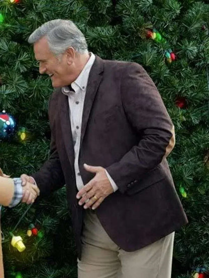 Bruce Campbell My Southern Family Christmas Brown Suede Blazer