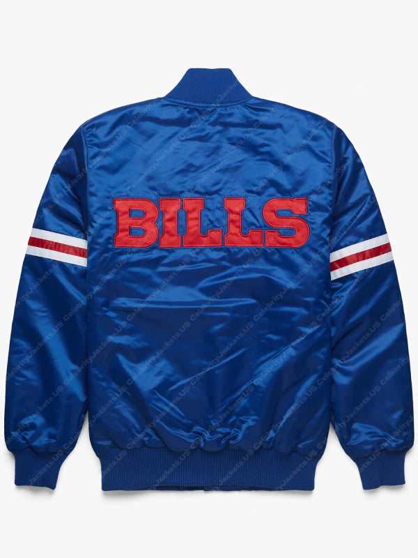 Buffalo Bills Satin Varsity Jacket - back view
