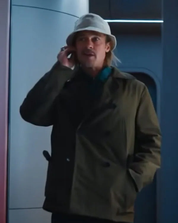 Brad Pitt Bullet Train Ladybug Pea Coat