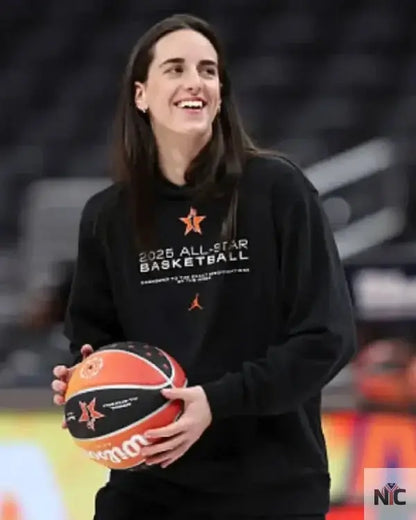 Caitlin Clark 2025 AT&T WNBA All-Star Black Hoodie Clanton Jacket