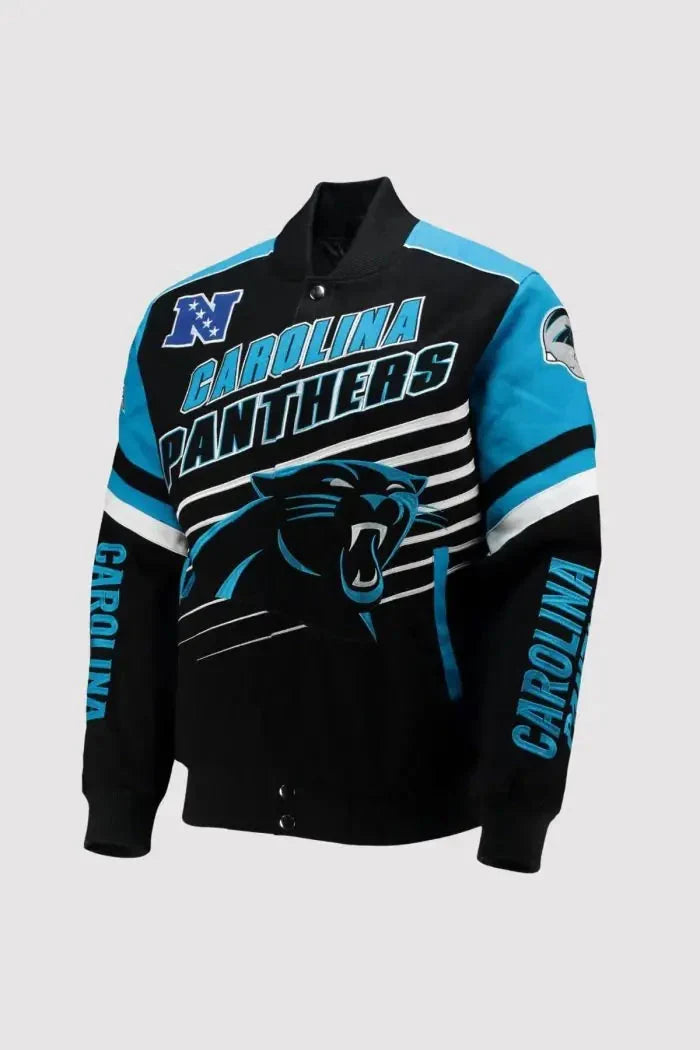 Carolina Panthers Full-Snap Twill Cotton Jacket Clanton Jacket