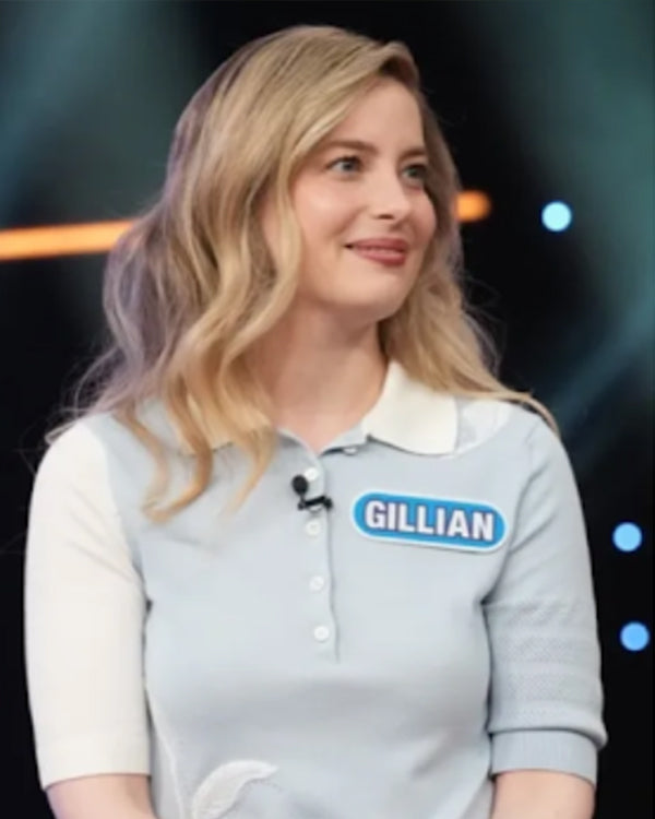 Celebrity Wheel of Fortune S07 Gillian Jacobs Feather Polo Sweater