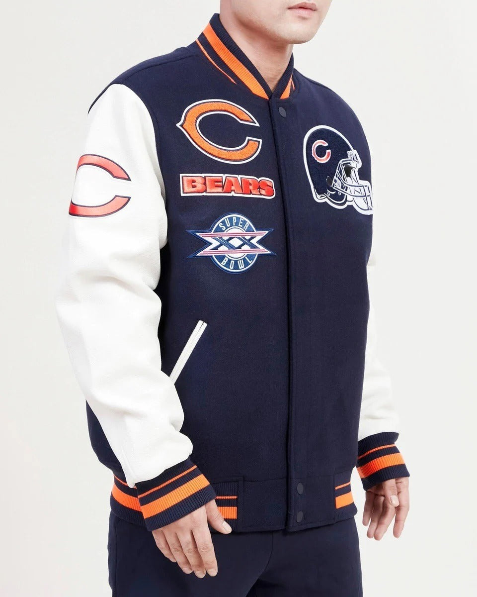 Chicago Bears Mash Up Wool Varsity Jacket - side view