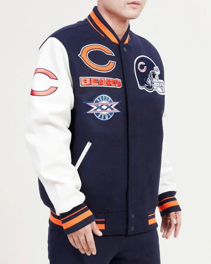 Chicago Bears Mash Up Wool Varsity Jacket - side view