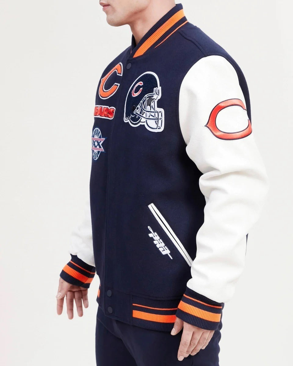 Chicago Bears Mash Up Wool Varsity Jacket - detail view