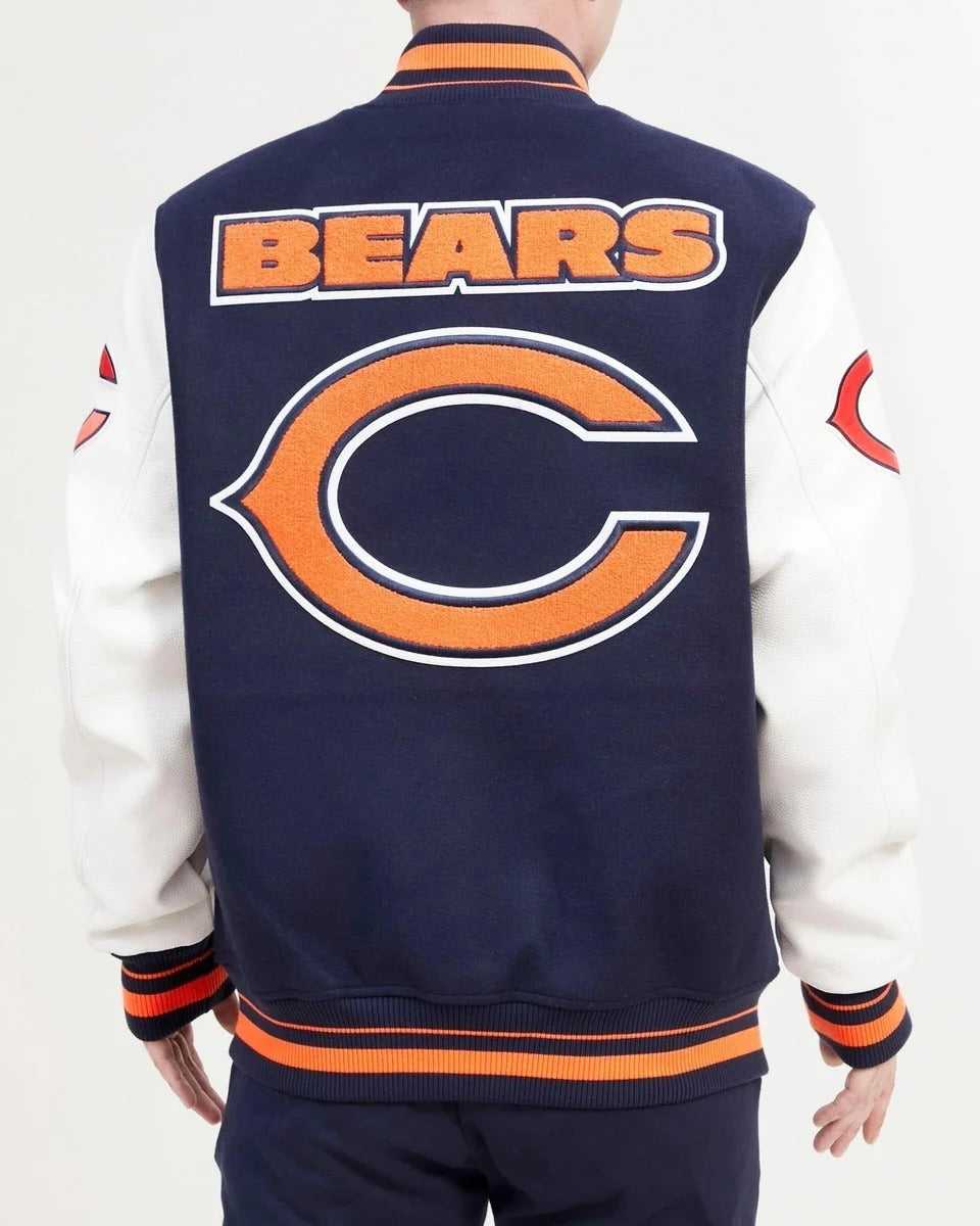 Chicago Bears Mash Up Wool Varsity Jacket - back view