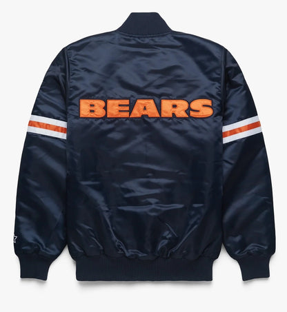 Chicago Bears Satin Varsity Jacket - back view