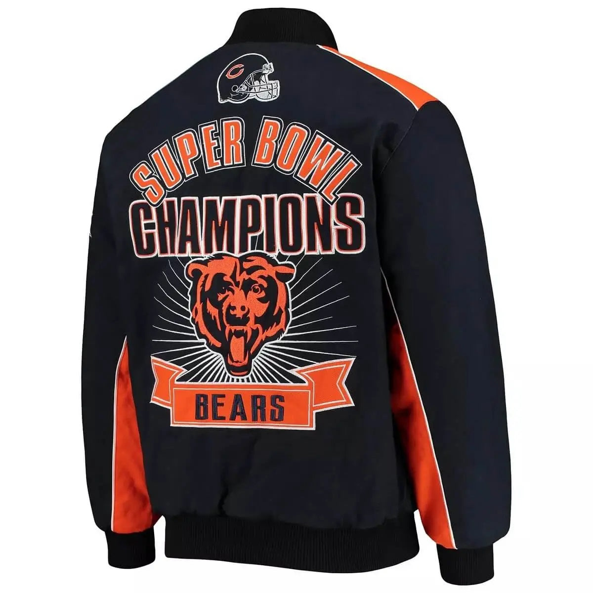 Chicago Bears Super Bowl Champions Navy Jacket - back view