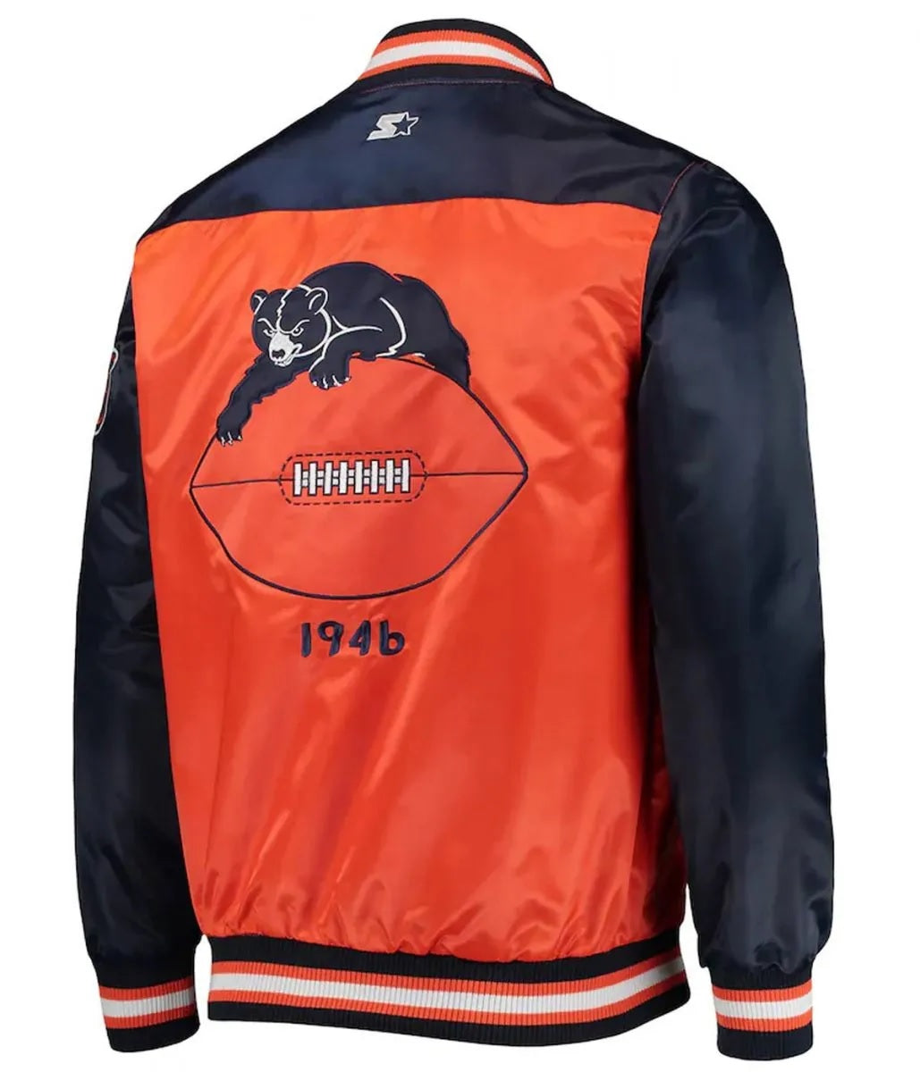 Chicago Bears The Tradition II Team Full-Snap Jacket - back view