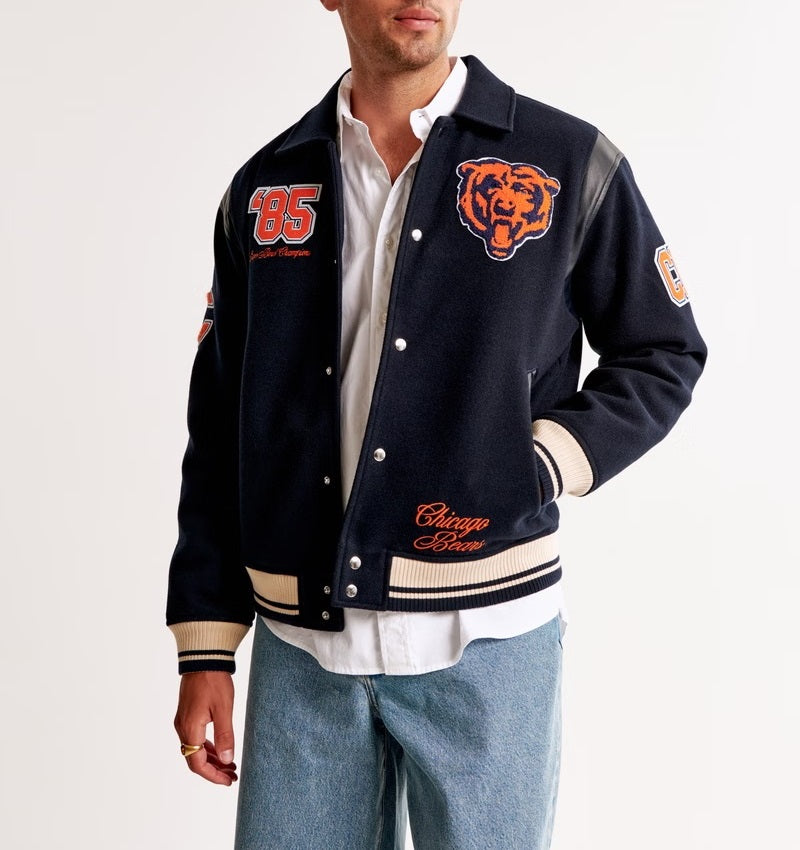 Chicago Bears Varsity Bomber Jacket - back view