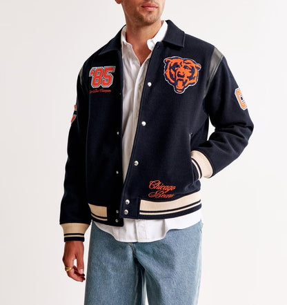 Chicago Bears Varsity Bomber Jacket - back view