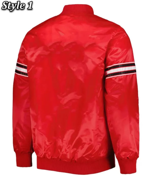 Chicago Bulls Pick Roll Varsity Satin Jacket - back view
