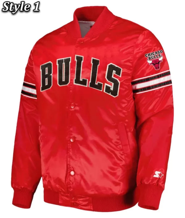 Chicago Bulls Pick Roll Varsity Satin Jacket