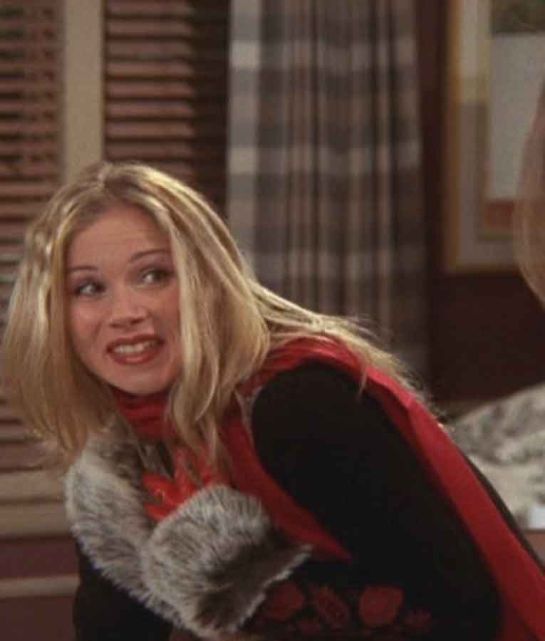 FRIENDS Season 09 Amy Green Fur Collar Coat - view 2