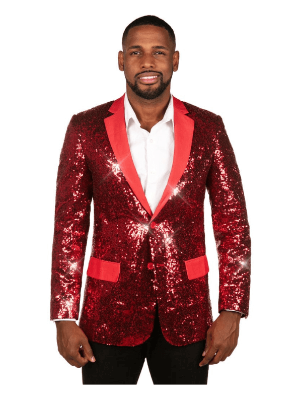 Christmas Red Sequin All Over Blazer