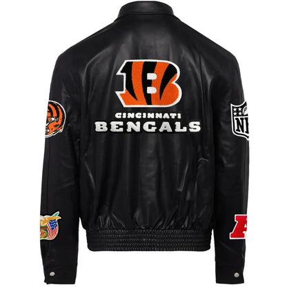 Cincinnati Bengals Jeff Hamilton Leather Varsity Jacket WorthVee