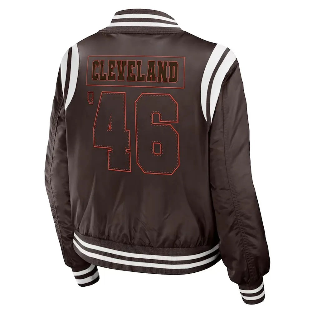 Cleveland Browns Bomber Full-Zip Jacket - back view
