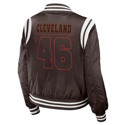 Cleveland Browns Bomber Full-Zip Jacket - back view