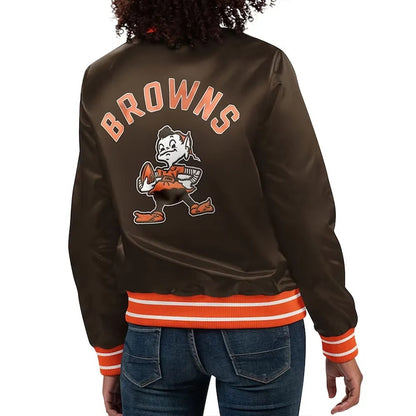 Cleveland Browns Full Count Satin Jacket - back view
