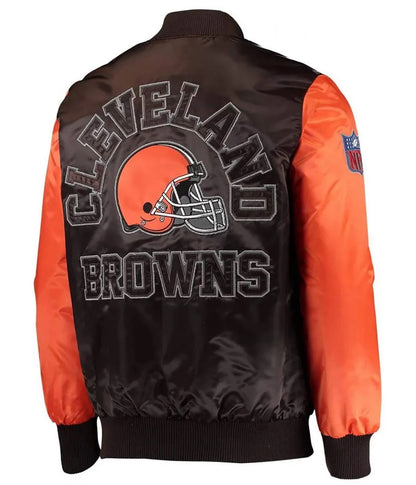 Cleveland Browns Locker Room Throwback Satin Jacket - back view
