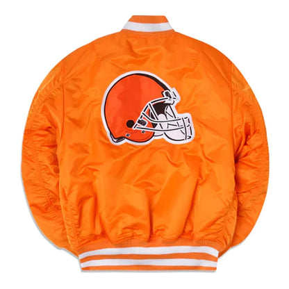 Cleveland Browns MA-1 Orange Jacket - back view