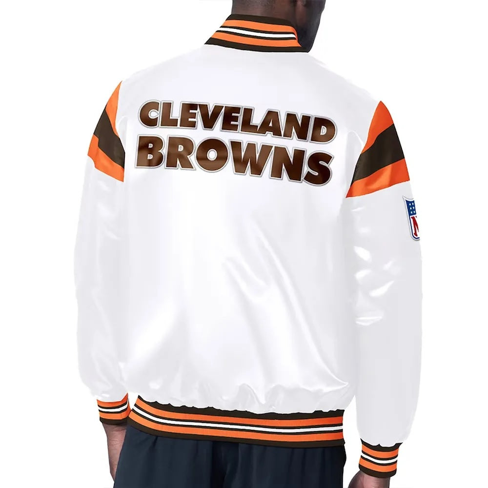 Cleveland Browns Midweight Satin Jacket - back view