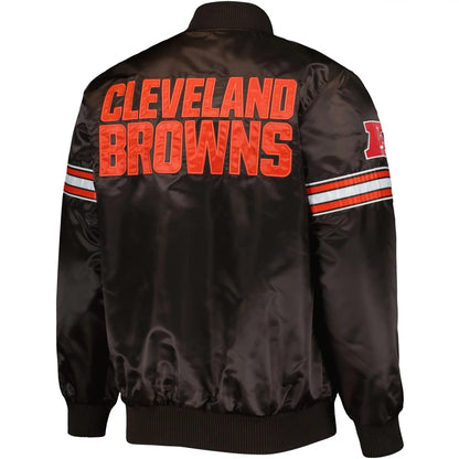 Cleveland Browns Starter The Pick and Roll Satin Jacket - back view