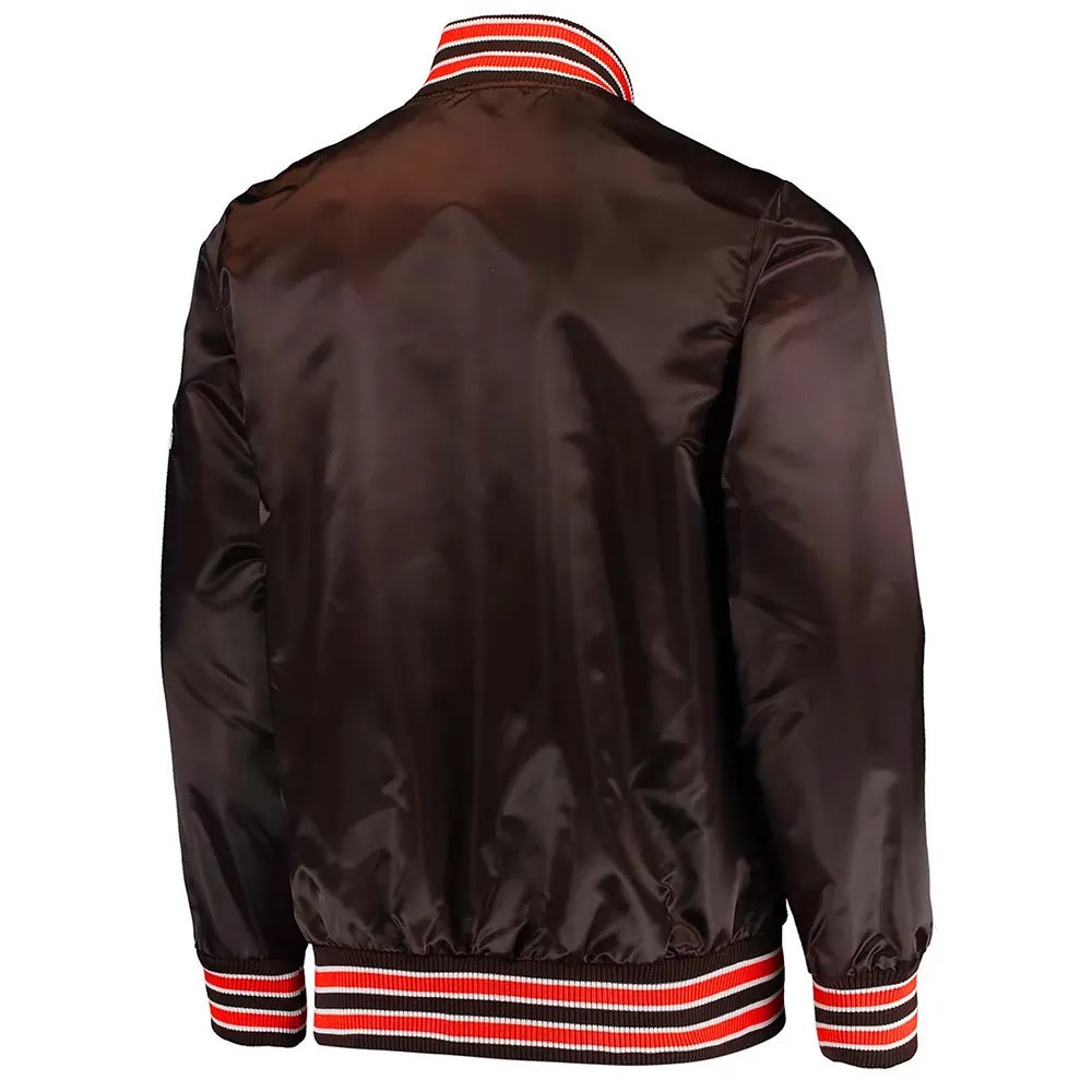 Cleveland Browns The Diamond Retro Satin Jacket - back view