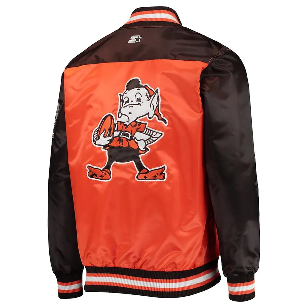 Cleveland Browns The Tradition II Satin Jacket - back view
