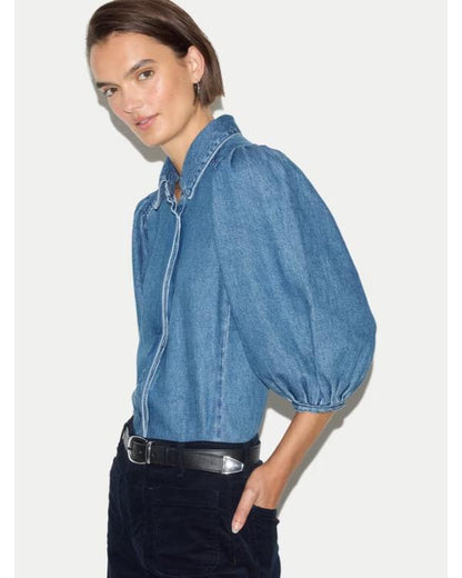 Coleen Rooney S01 Coleen Rooney Puff Sleeve Denim Shirt - view 4