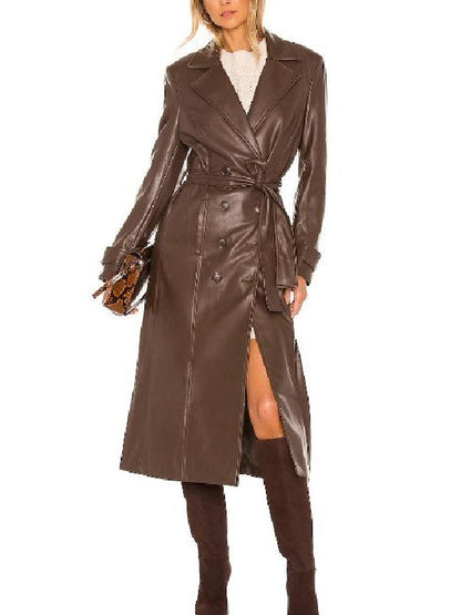Courtney Hope The Young And The Restless Leather Trench Coat - view 2