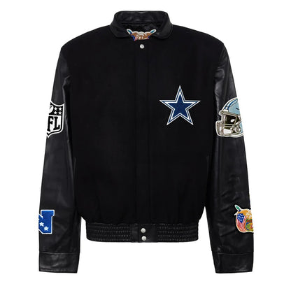 Dallas Cowboys Jeff Hamilton Wool And Leather Varsity Jacket - back view